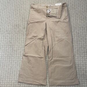 LOFT Tan Wide-Leg Palmer Trousers